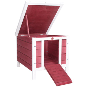 English Elm Pawhut Outdoor Wooden Rabbit Hutch Waterproof Roof Raised Floor Small Pet Shelter W2225P173738