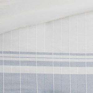 English Elm 5 Piece Cotton Jacquard Duvet Set - Luxurious Full/Queen Bedding With Decorative Pillows & Shams B035P280380