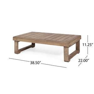 English Elm Christopher Knight Home® - WESTCHESTER Acacia Wood Loveseat & Coffee Table Set in Brown — Floor-Chair Design, Water-Resistant Cushions 70130.00BBGE