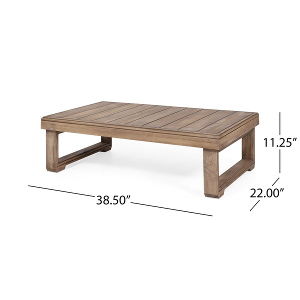 English Elm Christopher Knight Home® - WESTCHESTER Acacia Wood Loveseat & Coffee Table Set in Brown — Floor-Chair Design, Water-Resistant Cushions 70130.00BBGE