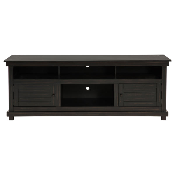 English Elm Castleton 70 Inch Farmhouse Media Console Pine Wood with Six Storage Compartments B062P451647