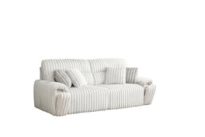 English Elm Jaya Light Gray Corduroy Power Reclining Sofa with Sleeper, USB A+C & Wireless Charging, Contemporary B2726S00369