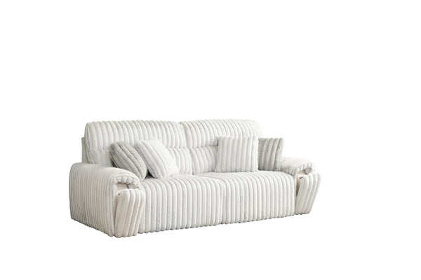 English Elm Jaya Light Gray Corduroy Power Reclining Sofa with Sleeper, USB A+C & Wireless Charging, Contemporary B2726S00369