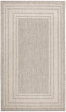 Nourison Horizon Indoor/Outdoor HOZ03 Machine Made Power-loomed Solid Border Indoor/Outdoor Modern Outdoor Rug Grey, Grey 88% Polypropylene,12% Polyester 841491128299