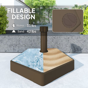 English Elm Outdoor Fillable Hdpe Patio Umbrella Stand Base Heavy Duty Round Poolside Anchor T3971P427700