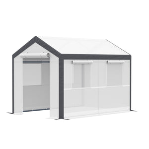English Elm Outsunny Walk-in Garden Greenhouse Steel Frame Uv Pe Cover Ventilation Windows W2225P217794
