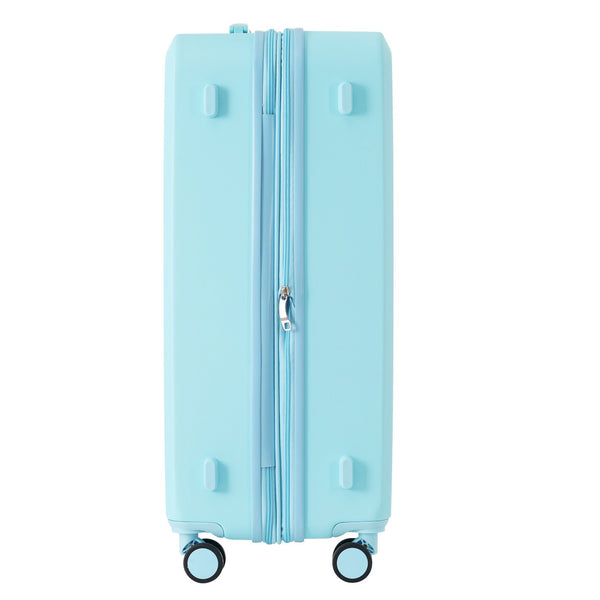 English Elm 4 Piece Hard Shell Abs Luggage Set with Spinner Wheels Tsa Lock and Packing Cubes Light Blue N732P197378N