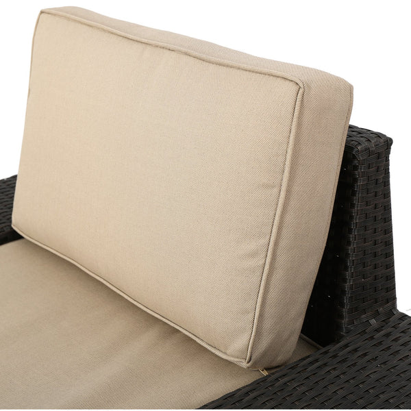 English Elm Santa Cruz Outdoor Pe Wicker Arm Chair Set with Weather Resistant Iron Frame 52974.00IRN