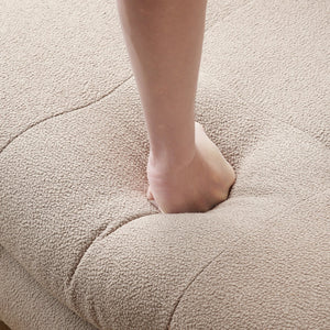 English Elm Urban Modern Modular Sofa Teddy Fleece Capitonné Design High Modularity Plush Comfort Corner Ready for Cozy Living Spaces Brown B341S00038