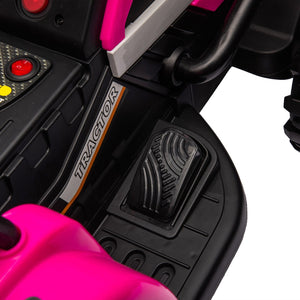 English Elm Ride on Electric Tractor Toy with Trailer 24v 400w Dual Motors Remote Control Led Red W1578P193902