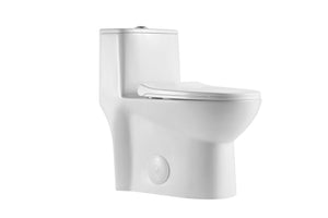 English Elm 1.1/1.6 Gpf One-piece Elongated Ceramic Toilet Skirted Base Comfort Height Soft Close B2724P248740