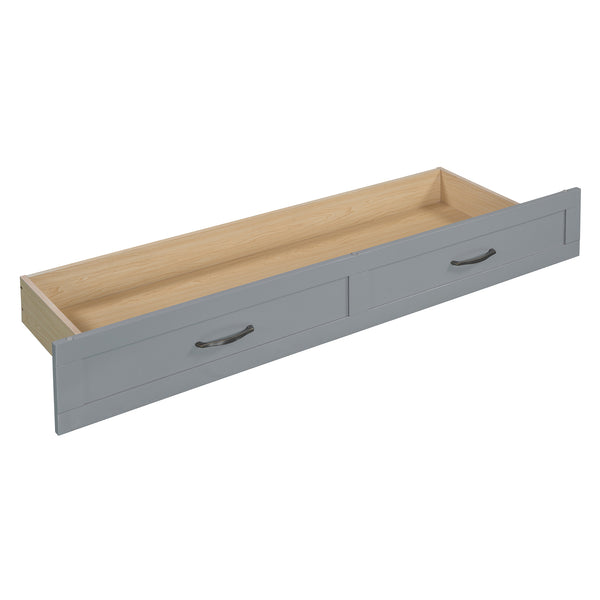 English Elm Queen Murphy Wall Bed with Usb Ports Storage Drawers and Cabinet Style Panel Front Gray N708S00010E-1