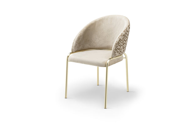 English Elm Onyx Luxe Velvet & Chenille Accent Chair with Gold Metal Frame — Plush Comfort, Durable Chic (96) Beige B009P332649