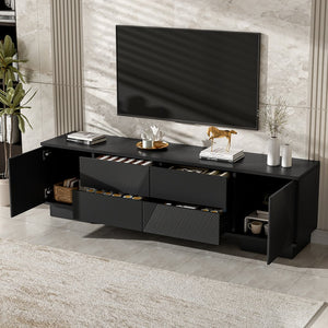 English Elm Vibe Haus Minimalist Media Console with Cabinets and Drawers for Living Room N724P360376B