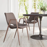 Desi Dining Chair - Set of 2 Brown & Walnut 109730 Zuo Modern