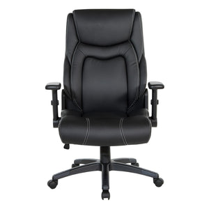 OSP Home Furnishings Exec High Back Bonded Leather Office Chair with Lumbar Support and Pneumatic Lift Black EC93580-EC3