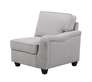 English Elm Luce Eight Piece Modular Sectional Linen Sofa with Ottoman for Spacious Living Rooms B2749S00090