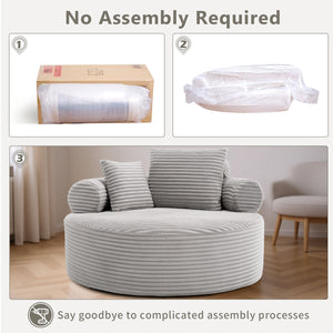English Elm Round Cloud Sectional Sofa Bed with Memory Foam Cushions for Modern Living Spaces W3224P444277