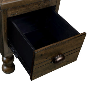 English Elm Solid Wood End Table - Vintage-Inspired Narrow Nightstand With Drawer For Small Spaces, Easy Assembly W1202P176734-GIGA