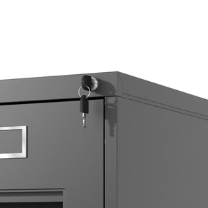 English Elm 4 Drawer File Cabinet With Lock - Slim Metal Vertical File Organizer For Home & Office Safety T2398P272089