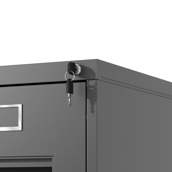 English Elm 4 Drawer File Cabinet With Lock - Slim Metal Vertical File Organizer For Home & Office Safety T2398P272089