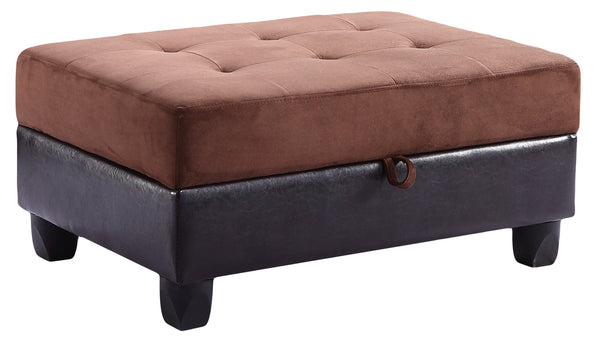 English Elm Elegant Chocolate Microfiber Upholstered Ottoman - Compact 18"H x 37"W x 26"D Seat, Durable, Contemporary Style B078108510