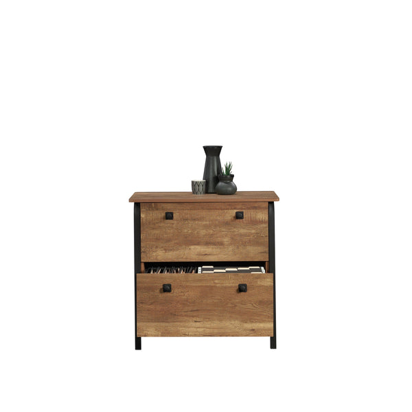 English Elm Lateral File In Elegant Oak Dark Finish – Stylish Space-Saving Storage With Modern Design Features B356P354453
