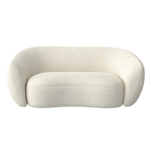 English Elm Sherri 69" Loveseat in Vanilla Cream Boucle — Mid-Century Curved Sofa, Durable 600lb Capacity, Cozy Comfort B136P364319