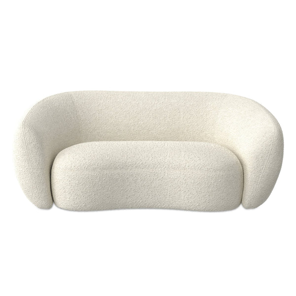 English Elm Sherri 69" Loveseat in Vanilla Cream Boucle — Mid-Century Curved Sofa, Durable 600lb Capacity, Cozy Comfort B136P364319
