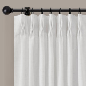 English Elm 2-piece Pinch Pleat Poly Linen Curtain Panels Tailored Formal Drape for Any Room White B035P482980