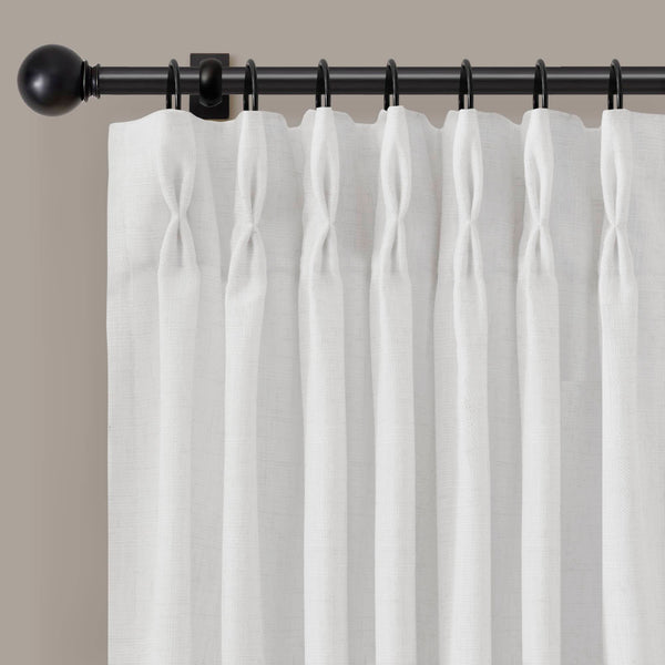 English Elm 2-piece Pinch Pleat Poly Linen Curtain Panels Tailored Formal Drape for Any Room White B035P482980