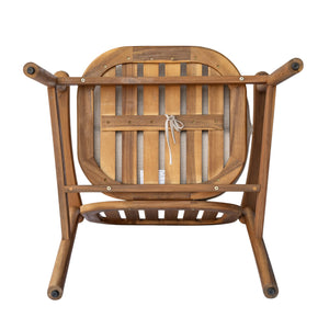 English Elm Christopher Knight Home® - Meja Teak+ Beige Dining Chair Set of 2 with Eucalyptus Legs, Vertical Slat Back & Beige Cushions N775P282728T