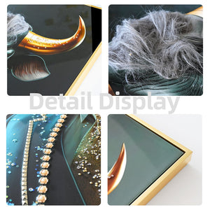 English Elm Executive Blue Buffalo Canvas Wall Art - Dapper Green Portrait in Tailored Suit, Premium Gallery Wrap for Office, Home, Study Decor W3374P322228