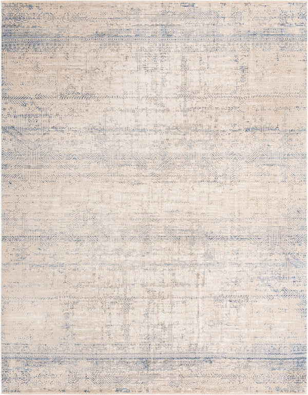 Unique Loom Deepa Ordine Machine Made Geometric Rug Gray Blue, Ivory 9' 0" x 11' 8"