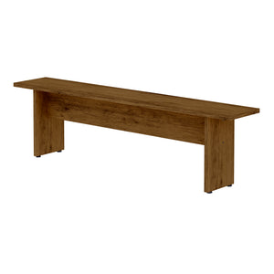 English Elm Nomad Rustic Dining Bench in Natural Finish — 68" Wood-Grain Protouch Seat, 550 lb Capacity, 2-Person B365P398540