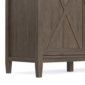 English Elm Ela Wide Storage Cabinet in Smoky Brown – Handcrafted Solid Wood, 3 Shaker Doors, Adjustable Shelves, 60" B136P158608
