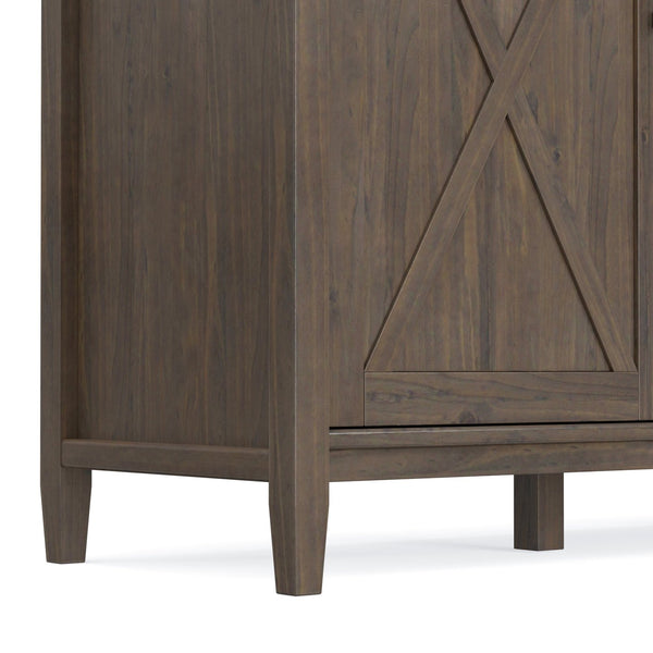 English Elm Ela Wide Storage Cabinet in Smoky Brown – Handcrafted Solid Wood, 3 Shaker Doors, Adjustable Shelves, 60" B136P158608