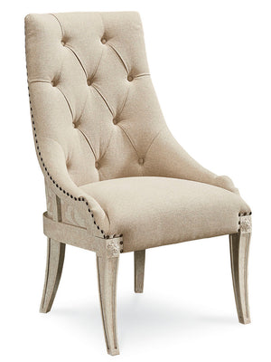 A.R.T. Furniture Arch Reeves Host Chair - New Traditional Style With Button Tufting, Nail Head Trim & Cirrus Finish Beige, Beige Parrawood Solids,Cathedral Elm Veneers,Foam,Fabric,Metal 233200-2817