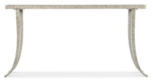 Hooker Furniture Melange Narrow Marble Console Table With Textured Silver Frame, Splayed Legs For Small Spaces 628-85669-00
