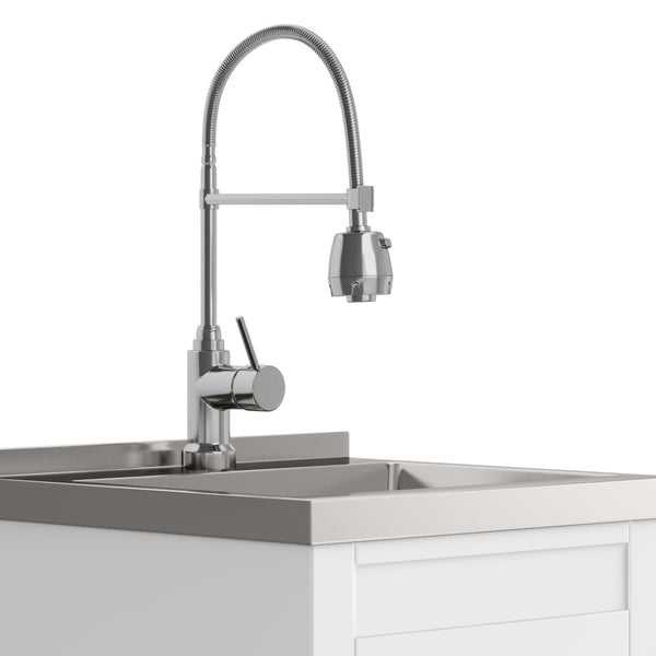 English Elm Hennessy - Stylish 20" Laundry Cabinet With Stainless Steel Sink & Chrome Faucet For Easy Cleaning B136P158796