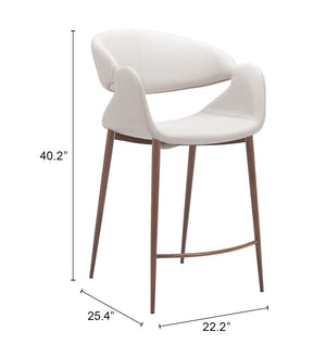 Zuo Modern Limay Counter Stool - Elegant Beige & Walnut Design With Water-resistant Vinyl For Stylish Interiors Beige 100% Polyurethane,Plywood,Steel 110930-zuo-modern