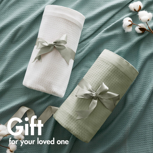 English Elm 1 Premium Twin Blanket Crafted from 100% Certified Egyptian Cotton for Luxurious Softness and Durability Sage Green 15.75 L x 12.6 W x 4.33 H B035P381293