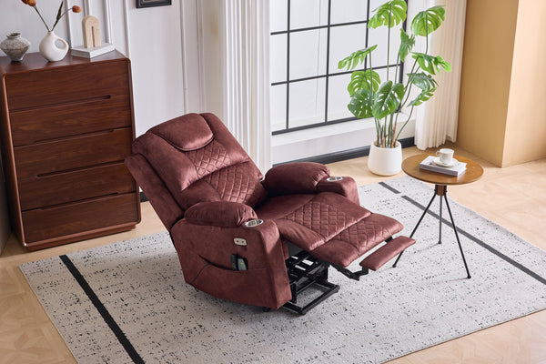 English Elm Oversized Power Lift Recliner with Massage Heat and Infinite Recline for Home Theater W3698S00002