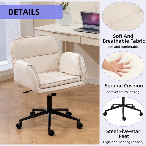 English Elm Stylish Barrel Swivel Accent Chair Upholstered Seat with Storage for Vanity or Dining W3248P424649