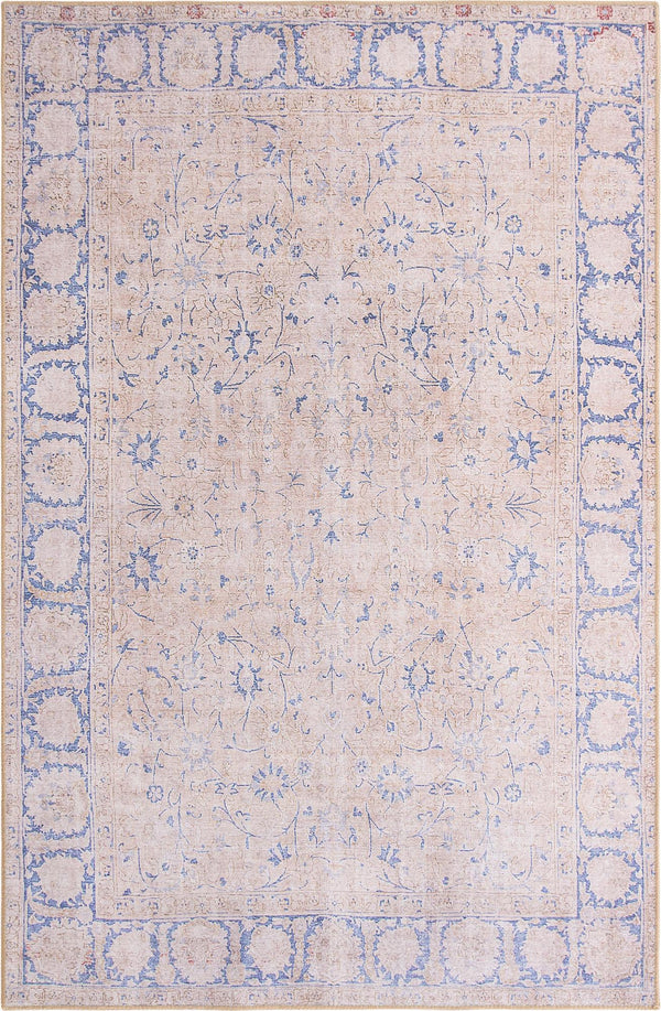 Unique Loom Timeless Bartholomew Machine Made Overdyed Rug Beige, Violet/Red 5' 1" x 8' 0"