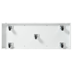 English Elm K&K Convertible 55.7" Folding Kitchen Island Cart with Power Outlet, Spice Rack, 5 Wheels, Multi-Use White N707P186617W