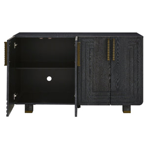 English Elm Trexm Vintage Fluted Sideboard with Soft Close Doors and Ash Wood Grain Finish N715P289209B