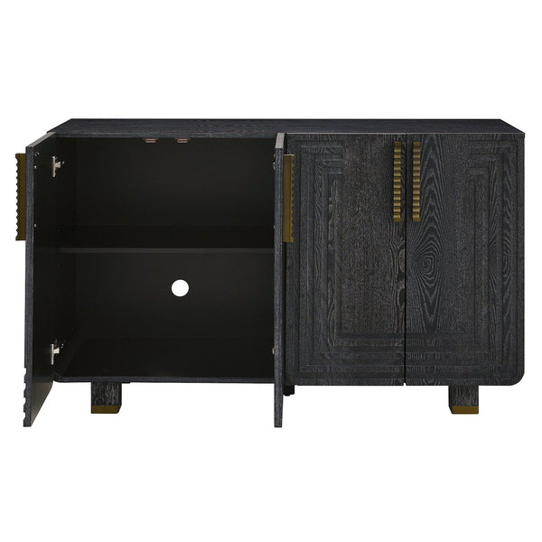 English Elm Trexm Vintage Fluted Sideboard with Soft Close Doors and Ash Wood Grain Finish N715P289209B