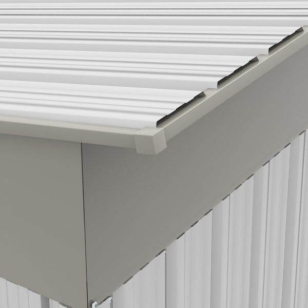 English Elm Outsunny 7' X 4' Metal Lean-To Garden Shed, Secure Outdoor Storage With Double Doors & Vents W2225P174113-GIGA