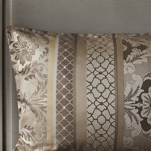 English Elm 7 Piece Jacquard Comforter Set - Luxurious Brown/Gold California King Bedding With Decorative Pillows B03597002